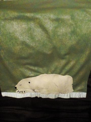 Polar Bear Sleeps Beneath the Northern Lights