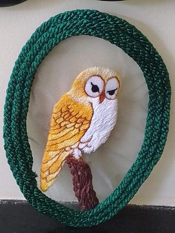 Owl on organza