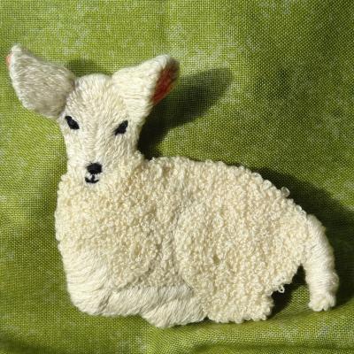 Freestanding lamb embroidery