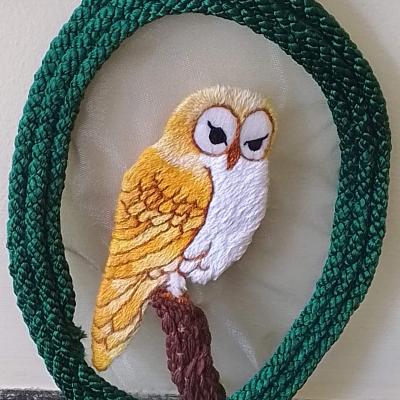 Owl on organza